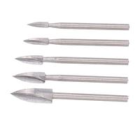 Generic Wood Carving Efficient 3 Flute High Speed Steel Engraving Drills for Woodworking, 5 Piece Set, for Softwood