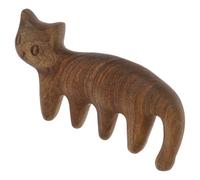 Generic Wood Cat-Shaped Scalp Massage Comb, Green Sandalwood Manual Head Massager with Acupoint Therapy, Relaxation Tool for Scalp Care and Stress Relief
