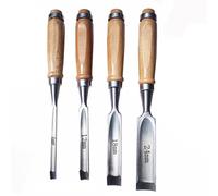 Generic Wood Chisel Set - Carbon Steel Semicircular Edge - Round Curved Hollow Chisel Set 6mm/12mm/18mm/24mm for DIY Crafts - 4 Pieces