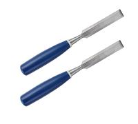 Generic Wood Chisels High Hardness Set with Blue Handle for Woodworking Flat Slotting Chisel, 2pcs for Wood Carving, ABS Material (3/4")