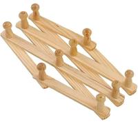 Generic Wood Expandable Multi-Purpose Accordion Peg Coat Rack Hanger, 10 Hanging Points, 31CM, Lightweight, Adjustable Easy Install