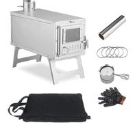 Generic Wood Stove Camping Multifunctional Folding Stove 304 Stainless Steel Tent wood heater Inside Heating Camping Wilderness Survival Outdoor Barbecue