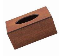 Generic Wood Tissue Box Rectangular Simple Stylish Paper Rack for Bedroom Living Room Kitchen Light Black 23x12x10.5cm (Light)