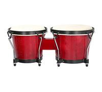 Generic Wooden African Bongos Drum Djembe Percussion Instruments, Solid Wood Bongo Drum, Educational Rhythm Toys for Children, Red Color
