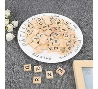 Generic Wooden Alphabet Puzzle Blocks Set, Educational Wood Crafts for Preschool Children, 100PCs (Mixed uppercase letters)