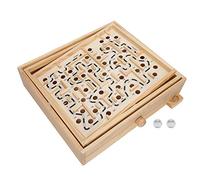 Generic Wooden Ball Maze Game Toy Solid Wood Educational Puzzle Toy for Kids Adults Enhances Coordination Brain Development 32.5 x 28.5 x 8cm