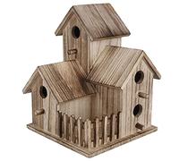 Generic Wooden Birdhouse Beautiful Texture Safe Shelters for Birds, Outdoor Garden Nesting Box for Bird Watching,Pet Supplies Decor, Platane Wood Color Size 8.1x6.1x6.1in Ideal for Nature Lovers