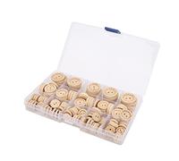 Generic Wooden Buttons Craft Decorative Buttons for Sewing Projects 140pcs 3 Sizes Hand-Made with Love for Children Clothes