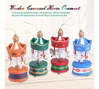 Generic Wooden Carousel Horse Merry Go Round Christmas Ornament Kids - Premium Eco-Friendly Painted Wooden Carousel Decoration for Cafe or Bedroom, 6pcs