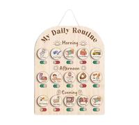 Generic Wooden Daily Schedule Card for Learning, Funny Educational Daily Schedule for