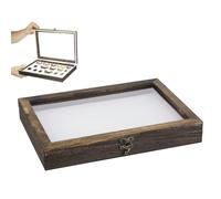 Generic Wooden Display Case with Glass Lid and White Pin Pad for Butterfly and Insect Specimens for Desktop Decoration and Collection 12.2 X 8.7 X 1.6 Inches Random Style