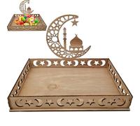 Generic Wooden Eid Mubarak Food Tray Ramadan Decoration for Home Cake Display Islam Muslim Party Supplies Ramadan Kareem Eid Gifts
