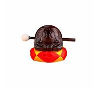 Generic Wooden Fish Instrument Buddhist Drum Temple Block Chanting Tool Carved Wood Percussion Hand Intricate Scale Pattern Suitable for Prayer Dharma Study Home Shrine, Dark Red, 4 Inch