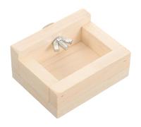 Generic Wooden Food Bowl for Small Animals and Chinchilla, Smooth Surface and Easy to Store, Feeding Dish for Hedgehog and Guinea Pig, Beige Colour Pet Feeder Bowl