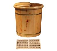 Generic Wooden Foot Bath, Portable Foot Basin, for Home Use in The, with Cover Roller