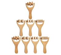 Generic Wooden Foot Massager Roller for Back and Face Relaxation 8pcs with Ergonomic Handle Easy to Carry Wooden Massage Tools for Daily Use at Home