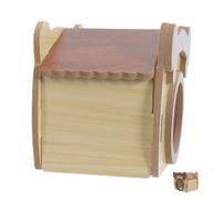 Generic Wooden Hamster Hideout House with Detachable Maze Structure and Private Chambers, Natural Wood Cage Accessories for Small Pets and Gerbils to Explore Surroundings