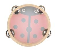 Generic Wooden Handheld Tambourine Drum Bell for Musical Percussion, Easy to Play for Sing/Dance Accompaniment, Colorful Patterns, Ideal for Kids/Adults, 15cm (Beetle)