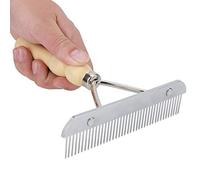 Generic Wooden Handle Pet Grooming Massage Comb Metal Teeth for Effective Shedding and Hair Cleaning Suitable for Dogs and Cats 16x16x4cm
