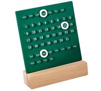 Generic Wooden Kids Calendar Educational DIY Hand Operated Develop Planning Skills for Preschoolers, Homeschoolers, ABS Material (Green)