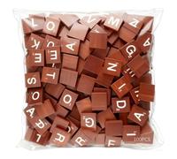 Generic Wooden Letter Blocks in Coffee Color, Alphabet Tiles for Spelling Games, Safe Early Education, Sturdy Wood