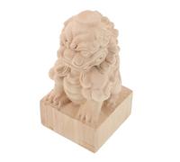 Generic Wooden Lion Staircase Finials 8X8X15Cm Unfinished Wood Post Toppers for Home Handrail Enhancement