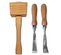 Generic Wooden Mallet Upholstery Tools, Camping Mallet Nail Hammer, Straight and Bent Chisel Staple Remover, Carpet Fitting Kit and Carpentry Basic Tool Kit