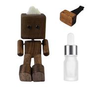 Generic Wooden Man Figurine Air Fresheners for Car Home Office(Black Walnut Lemon Scent)