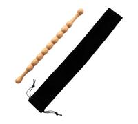Generic Wooden Massage Stick Scraping Tool Handheld Wood Manual Lightweight Massager Stick Therapeutic Stick for Arms Back Domestic, with Storage Bag, Small