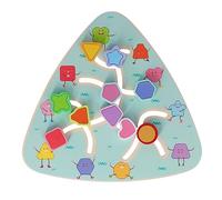 Generic Wooden Maze Matching Puzzle Toy with Rounded Corners, Promotes Social Skills and Coordination, for Kids (Shape moving game)