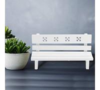 Generic Wooden Miniature Bench Dollhouse Toy 1:12 Ratio Sturdy Safe Children Playset Brown White 4.7x2x2.2in (White)