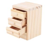 Generic Wooden Miniature Dollhouse Bedside Table with Detailed Craftsmanship, Functional Mini Nightstand for Dollhouse Display, Birch Wood, 4.2 X 4.3 X 6.5cm