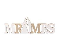 Generic Wooden Mr and Mrs Wedding Decoration Sign in Letters Shape, Adorable Desktop Or Hanging Pendant with Assorted Colours, Made from Synthetic Materials That Are Not Easy Random Color