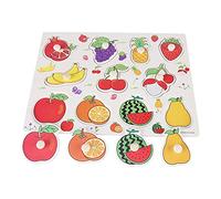 Generic Wooden Number Animal Fruit Knob Puzzle Educational Learning Toy for Kids, Wood Material, Safe and No Harm, Vision, for Cognitive Development and Parent-Child Relationship Building (A3016