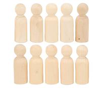 Generic Wooden Peg Doll Smooth Safe DIY Accessories for Decoration Pack of 10 Hand-On Skill Development for Children (75MM boy)