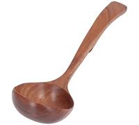 Generic Wooden Porridge Ladle Durable and Heat-Resistant Catering Spoon for Kitchen, Comfortable Hand Feel for Home Cooks and Kids, Wood (Medium Curved Hook Spoon)