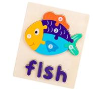 Generic Wooden Puzzles for Young Children, Easy to Grab the Nice Early Educational Puzzle Toy for More Than 36 Months (fish)