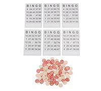 Generic Wooden Russian Bingo Chess Game Educational for and Parents, Strengthen Hand-eye Coordination, Traditional Logical Board Game with Paper Cards in White