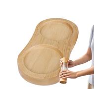 Generic Wooden Salt And Pepper Mill Tray Work And Dining Table Protector Pepper Grinder Rest Kitchen Storage Holder Home Decor Extend The Life Of Your Seasoning Bottle, 1pc, 15x7.5x1.2cm