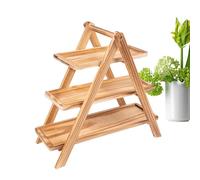 Generic Wooden Serving Boards, Wooden Cupcake Stand | Rustic Fruits Decorative Large Multi-Tier Plate Rectangular Food Display with 3