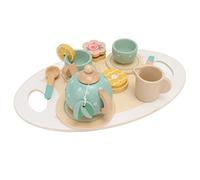 Generic Wooden Tea Party Set Simulation Pretend Play Toy Funny Interactive Improve Language Communication Skills for Kids Over 36 Months Pine Material