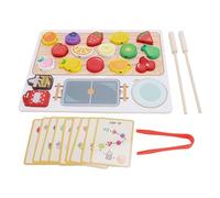 Generic Wooden Toddler Learning Toy Play Food Set, Early Education Fruit Skewers Pretend Accessories with Preserves, for Simple Teaching Times