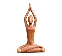 Generic Wooden Yoga Statue, Meditation Sculpture - Brown, Tabletop Decoration, Meditating Woman, Religious Theme, Natural Fragrance, Realistic Details, Unique Styles