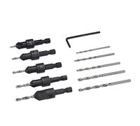 Generic Woodworking Fast Change Countersink Drill Bit Set 11Pcs High Durability Good Wear 5-Piece Hex Shank 1/4in for Various Materials