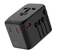 Generic World Travel Adapter, 65W GaN Technology, Universal All-in-One Power Converter with 3 USB-C, 1 USB-A Ports, Fireproof, Multiple Plug Types A/C/G/I, 10A AC Output