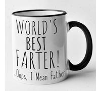 Generic World's Best Farter Oops I Mean Farther 11oz Black Mug Happy Day Dad Present Funny Hilarious Gift