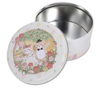 Generic Wrapping Box Cookie Tin Sugar Case Tinplate Box Decor Lightweight Safe for Holding Food with Cute Pattern Design for Holiday Party to Friends