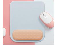 Generic Wrist Protector Mouse Pad, Dual Color Silicone Polyurethane Fiber Ergonomic Smooth Wrist Mouse Pad for Home for School (Light Blue Khaki)