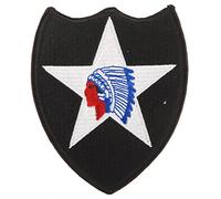 Generic WW2 U.S. US Army Indian Division On Five Point Star Infantry Patch Color Black