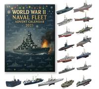 Generic WWII Naval Fleet Advent Calendar 2025, 24 Days of Military Ship Charms, Collectible World War II Warships